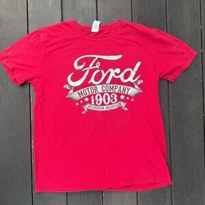 Ford Motor Company 1903 Dearborn Michigan Graphic T Shirt Red Large